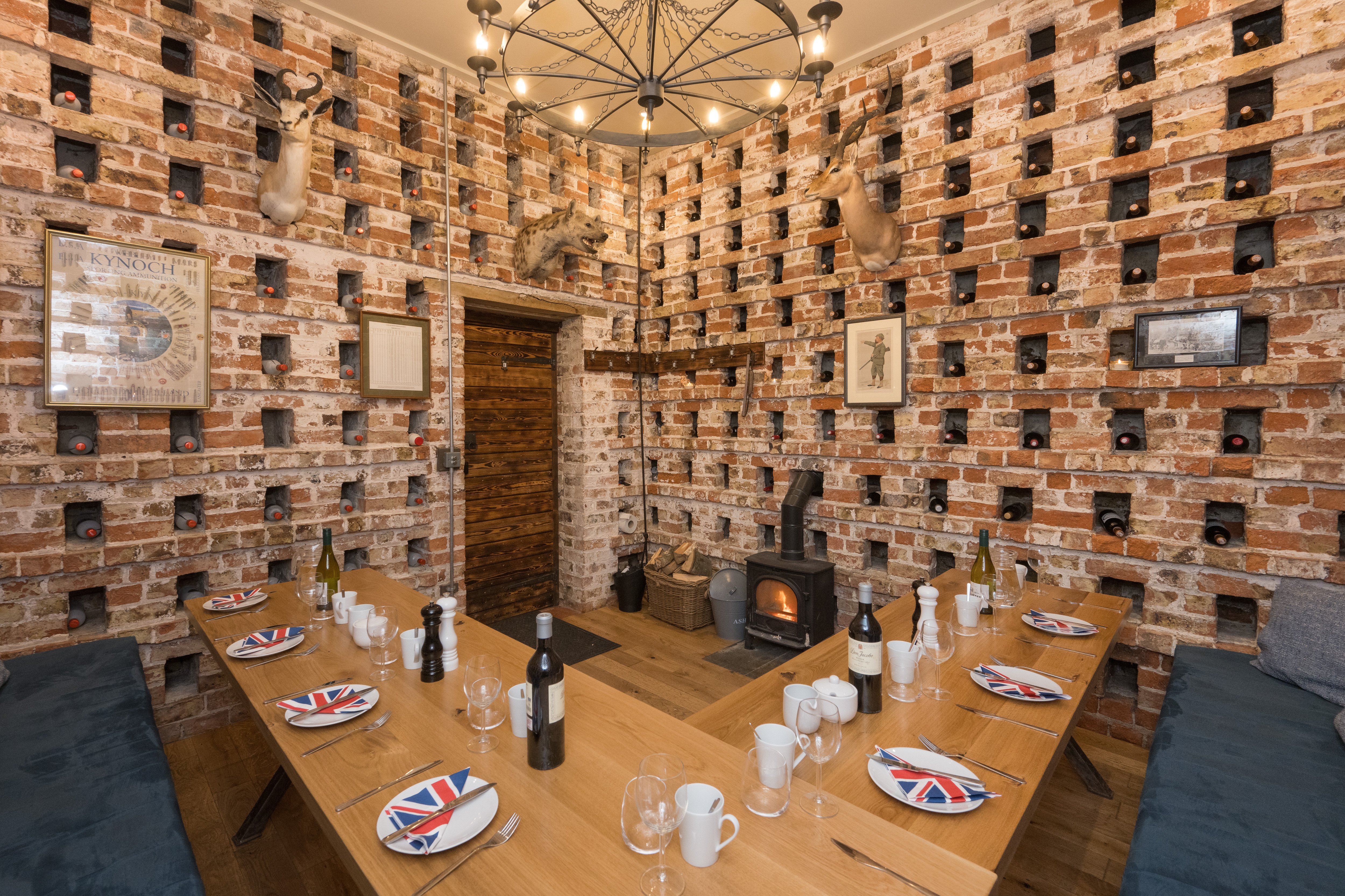 The dining room in the Dovecote prepared for lunch